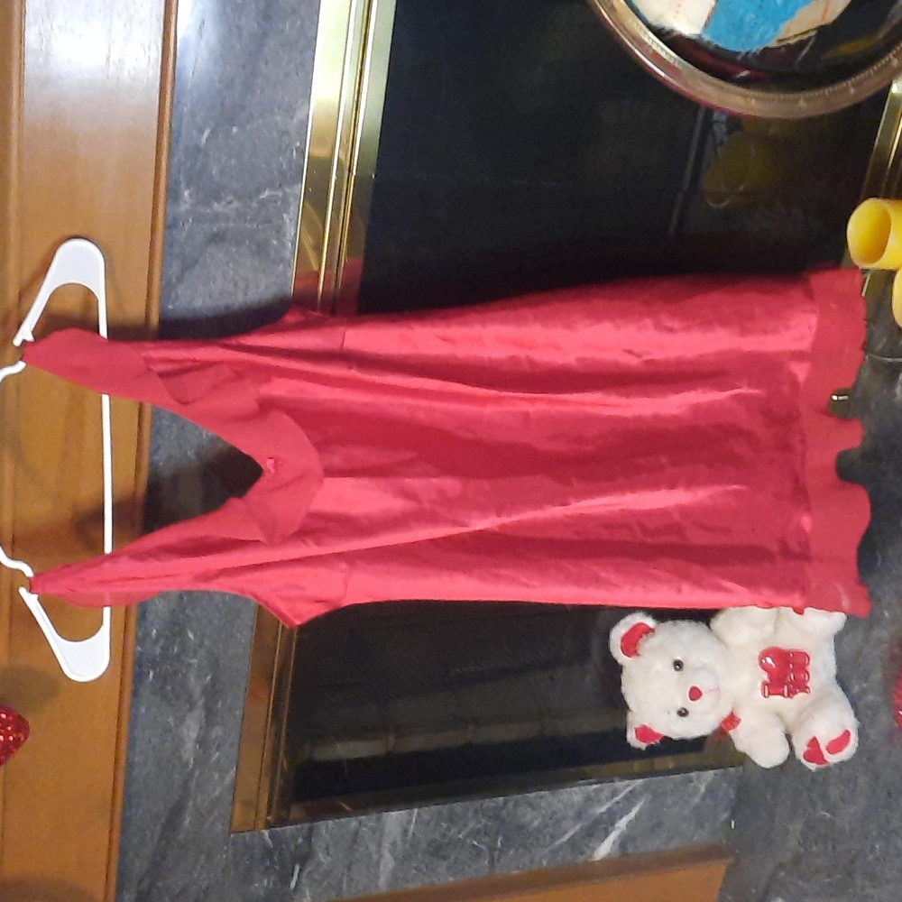Lingerie red. 100% polyester . large. wide spaghetti strap
